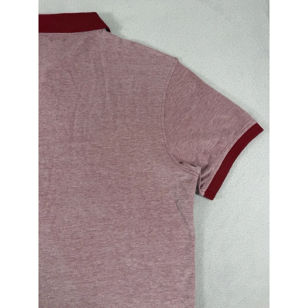 Levi's Men's Two-Tone Pique Polo Shirt With Script Embroidery Red Size XXL
